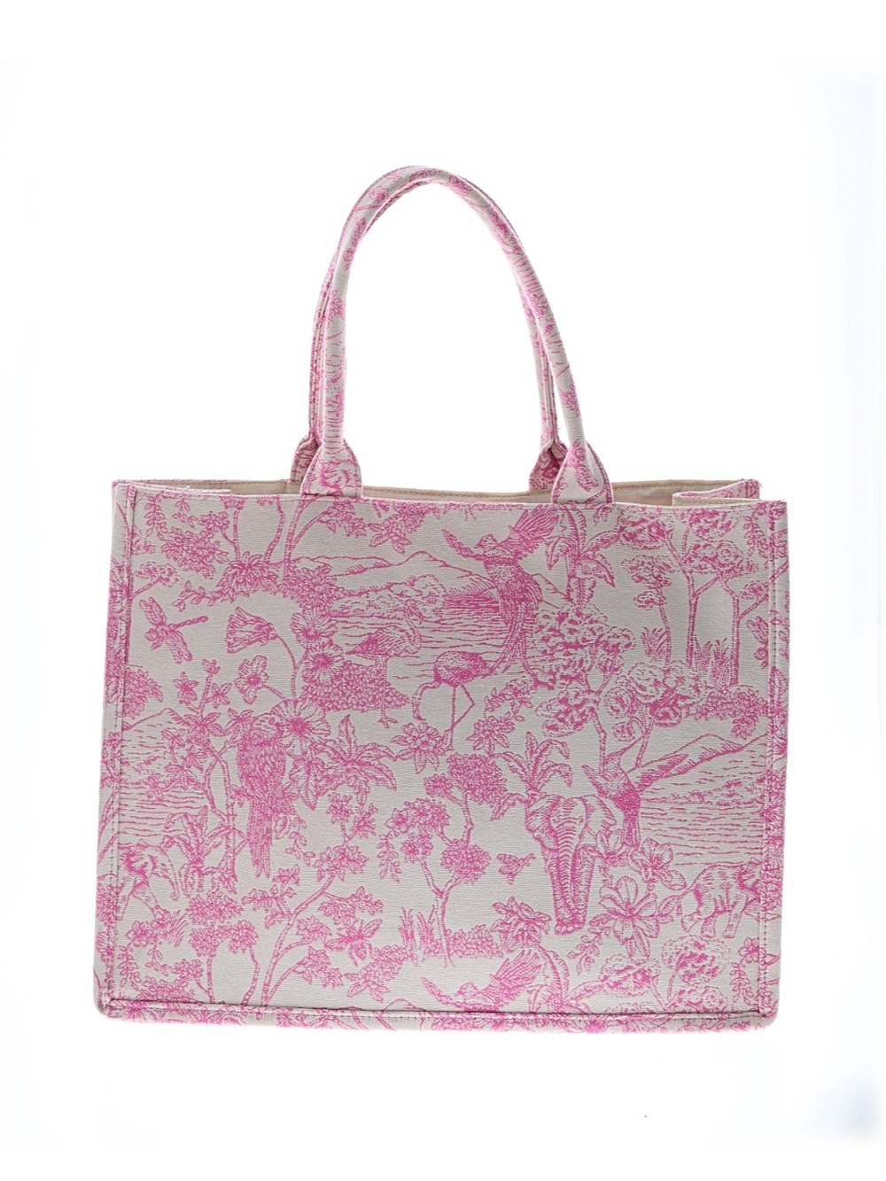H&M Pink Jungle Toile Print Tote Bag - Women's Carryall
